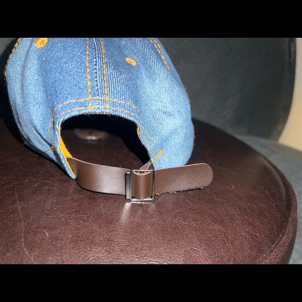 Harlem diamond distressed adjustable denim hat - Picture 7 of 15